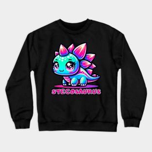 Stegosaurus Baby Dino Kawaii Cute Chibi Crewneck Sweatshirt